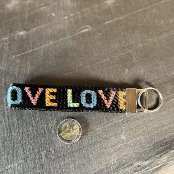 Schlüsselband "LOVE", Gurtband schwarz