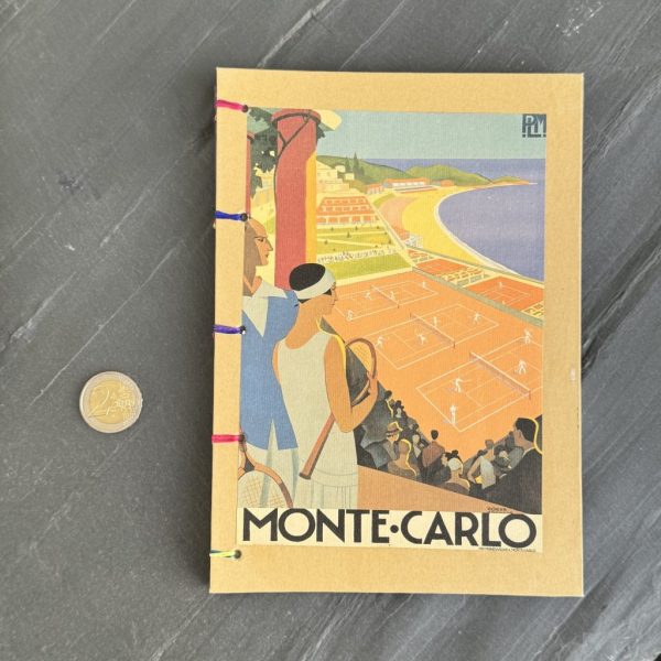 Notizbuch DIN A5 mit Motiv "Vintage Reiseposter Monte Carlo"