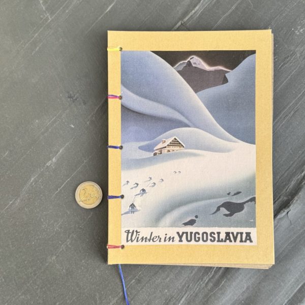 Notizbuch DIN A5 mit Motiv "Vintage Reiseposter Winter in Yugoslavia"