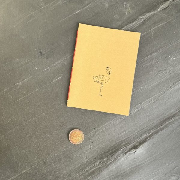 Notizheft DIN A6 mit Motiv "Flamingo auf Kraftpapier"