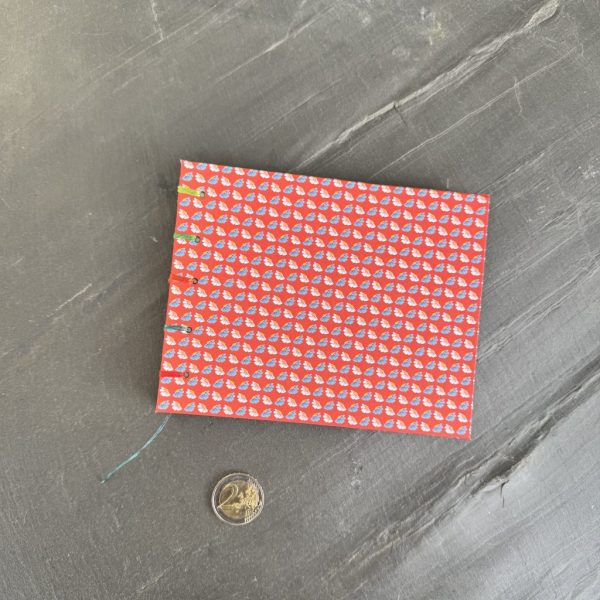 Notizbuch DIN A6 quer mit Motiv Blumen auf rot