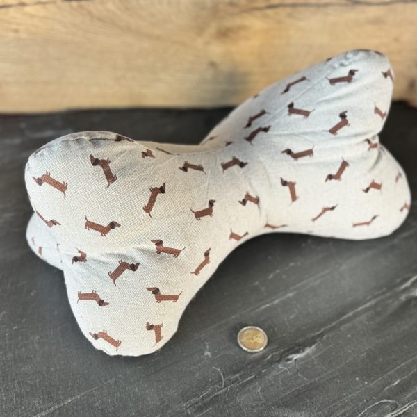 Leseknochen aus Baumwollstoff mit Dackelmotiv