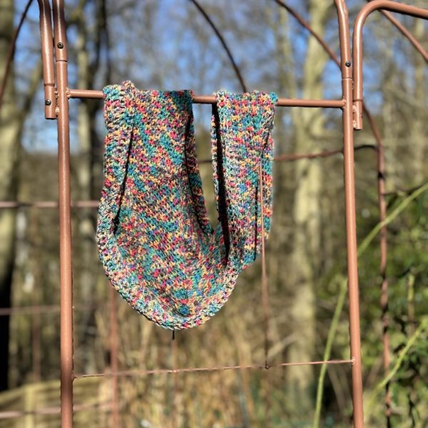 Loop-Schal mit Farbverlauf in Herbstfarben, mit Reflektorfaden