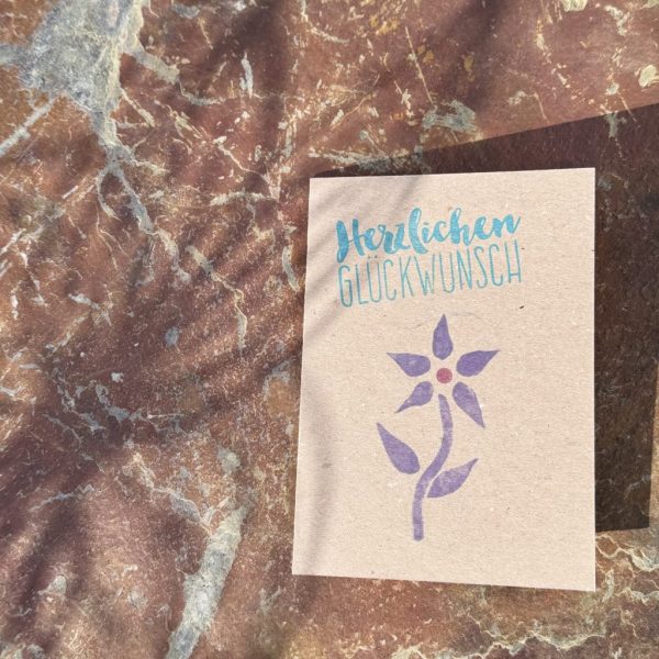 Grußkarte "Blume - Herzlichen Glückwunsch"