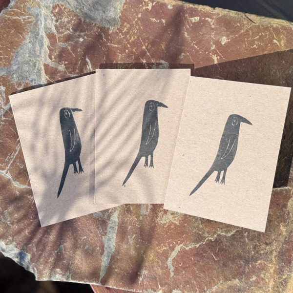 Grußkarte "Vogel (schwarz)"