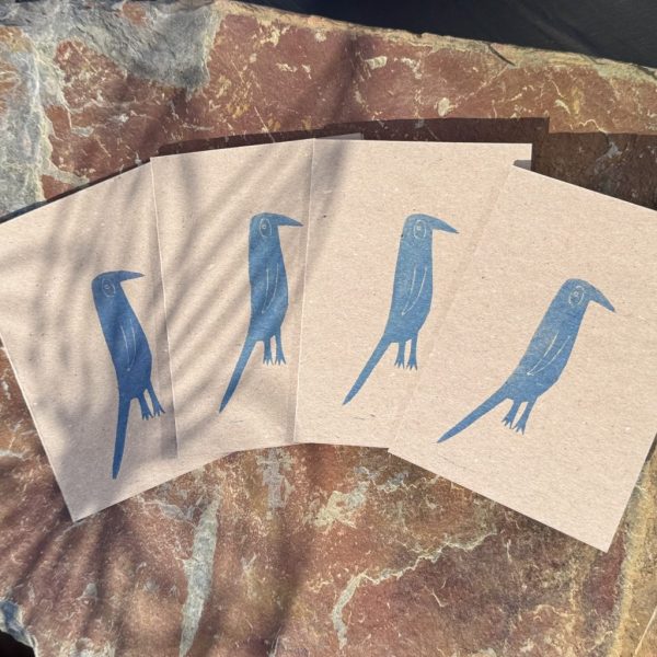 Grußkarte "Vogel (blau)"
