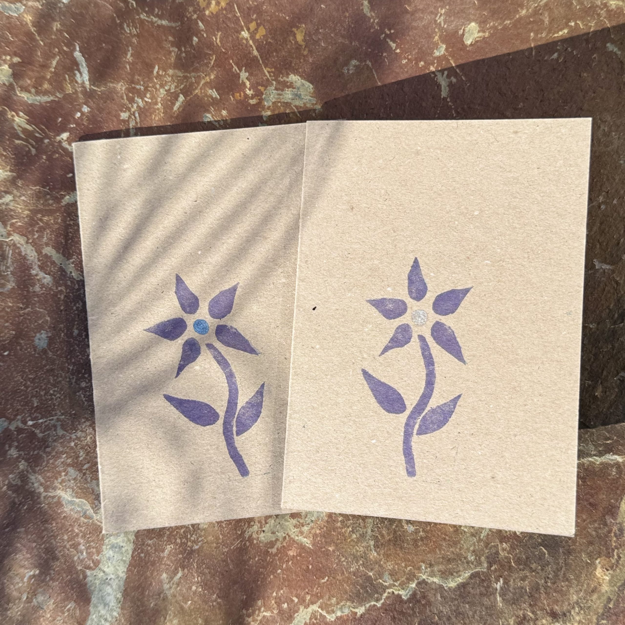 Grußkarte "Blume (lila)"