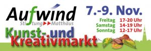 Schriftzug Aufwind KuK Markt Schriftzug Aufwind Stiftung Matthäus Kunst- und Kreativmarkt 7.-9.11.2025