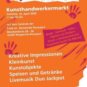 Plakat Kunstrausch Kunsthandwerkermarkt 18.4.2026 11-18h