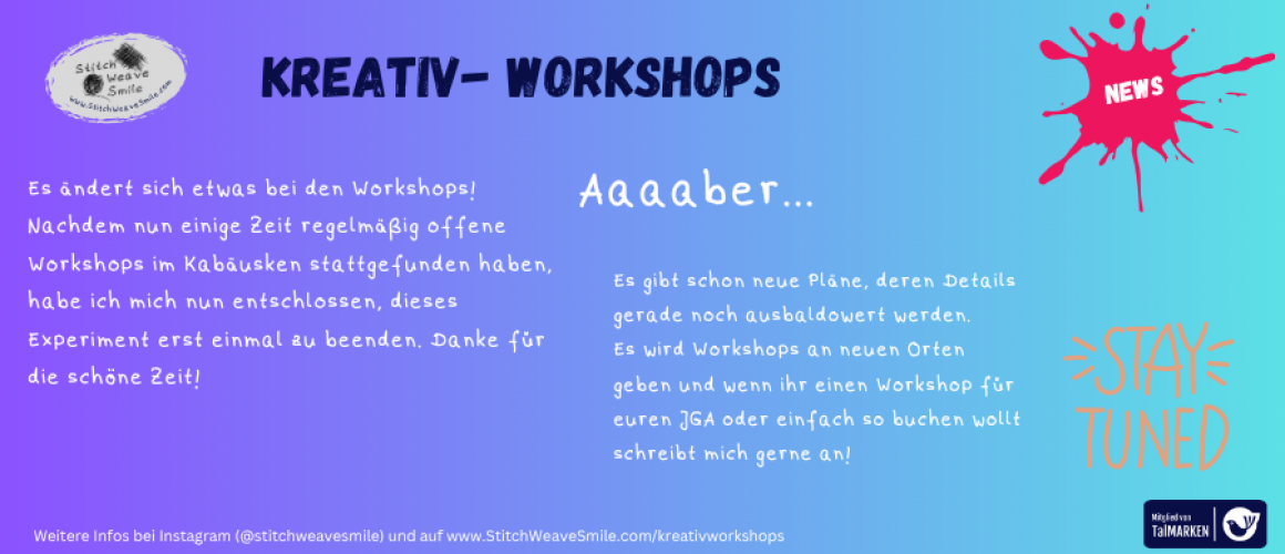 2026-06-27 Änderungen Workshops 2026 StitchWeaveSmile_ (Instagram Story)