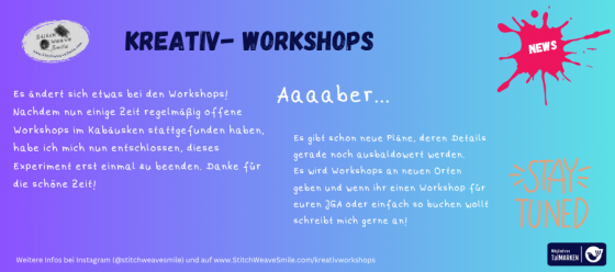 2026-06-27 Änderungen Workshops 2026 StitchWeaveSmile_ (Instagram Story)